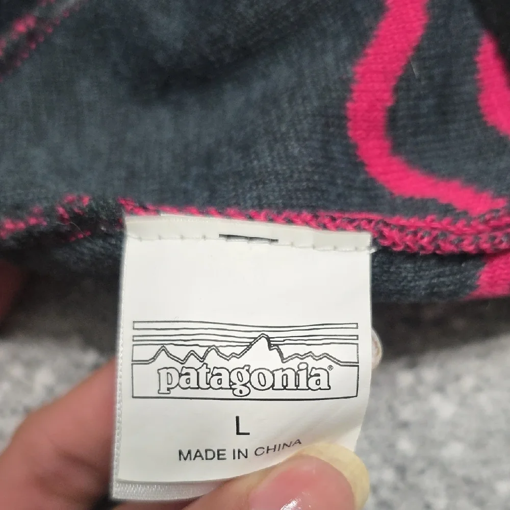 Patagonia Kids Fuchsia and Charcoal Wave Beanie